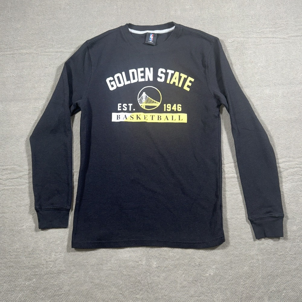 Golden State Warriors Long Sleeve Thermal Crew Neck Mens Black S NBA Basketball